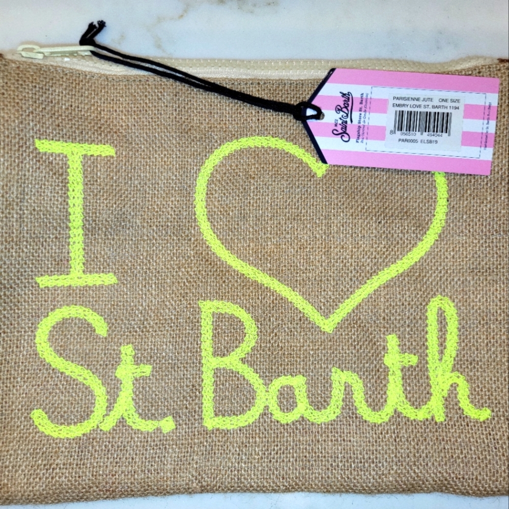 St. Barth woven zip bag